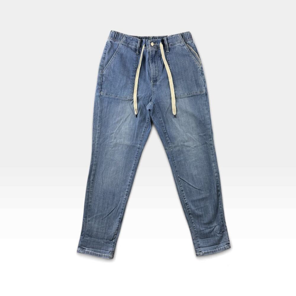 Judy Blue Jeans Womens 11/30 Drawstring Elastic Waist Patch Pocket Tapered